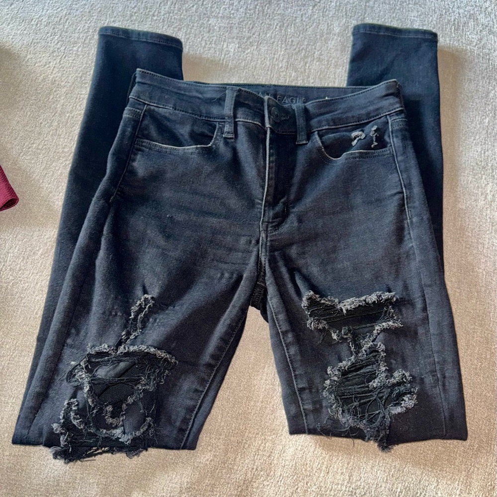 Black American Eagle Hi-Rise Jegging Jeans Women’s Size 6